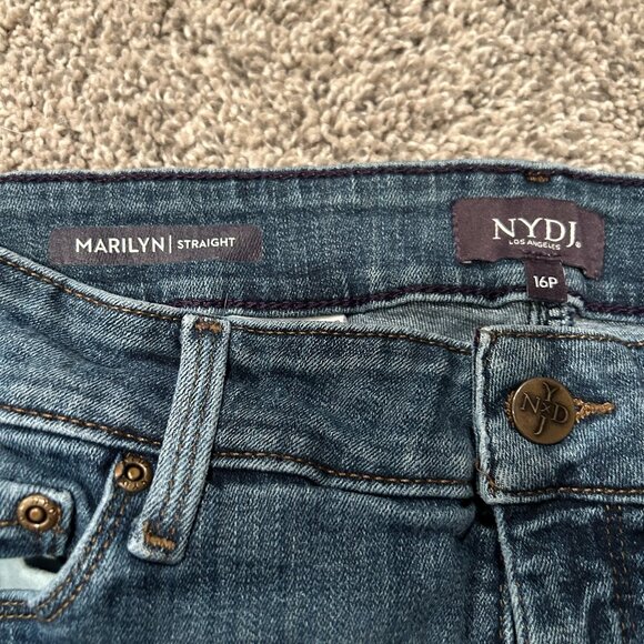 NYDJ Mid-Wash 16P Marilyn Straight Jeans - Picture 2 of 4